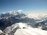 20 Dhampus Peak Summit Panorama Tilicho Peak, Roc Noir Khangsar Kang, Nilgiri North, Annapurna North Face, Nilgiri Central, Annapurna Fang, Nilgiri South, Annapurna South 
